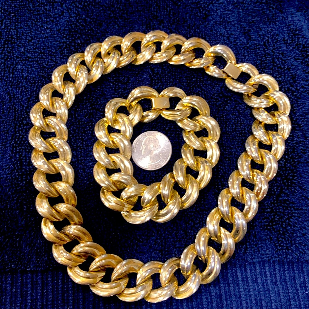 Vintage bracelet and necklace chain set